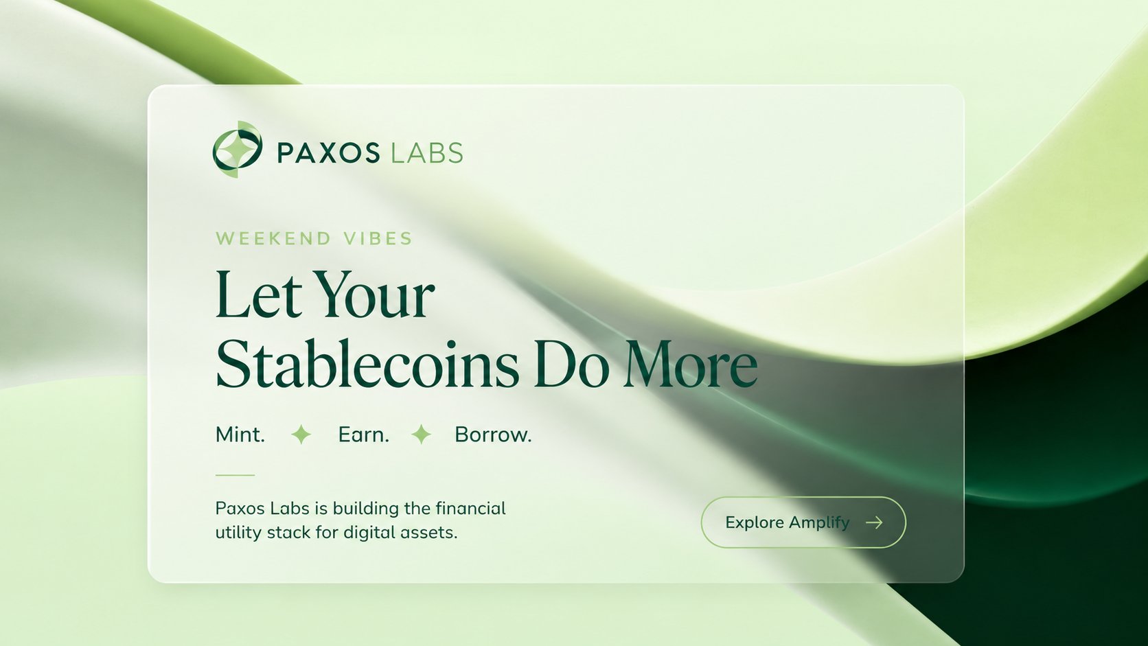 Paxos Labs graphic explaining how stablecoins can mint, earn, and borrow
